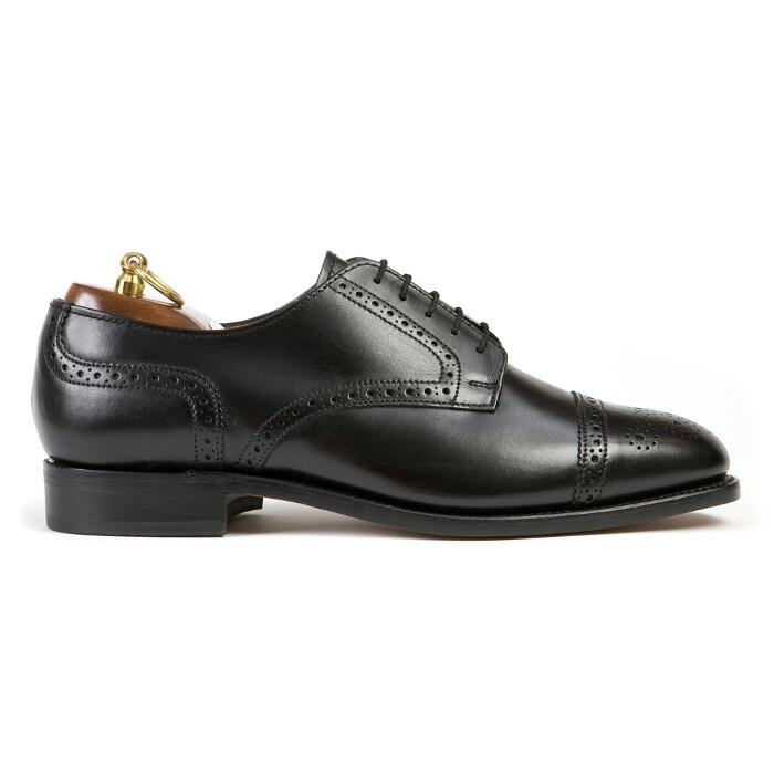 GUILDFORD Wide Black Half Brogue Gibson Side