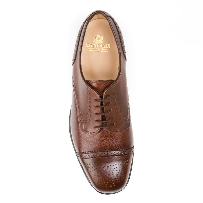 GUILDFORD Wide Brown Leather Half Brogue Gibson Top