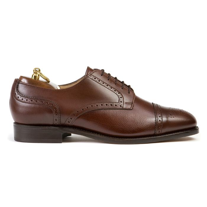 GUILDFORD Wide Brown Leather Half Brogue Gibson Side