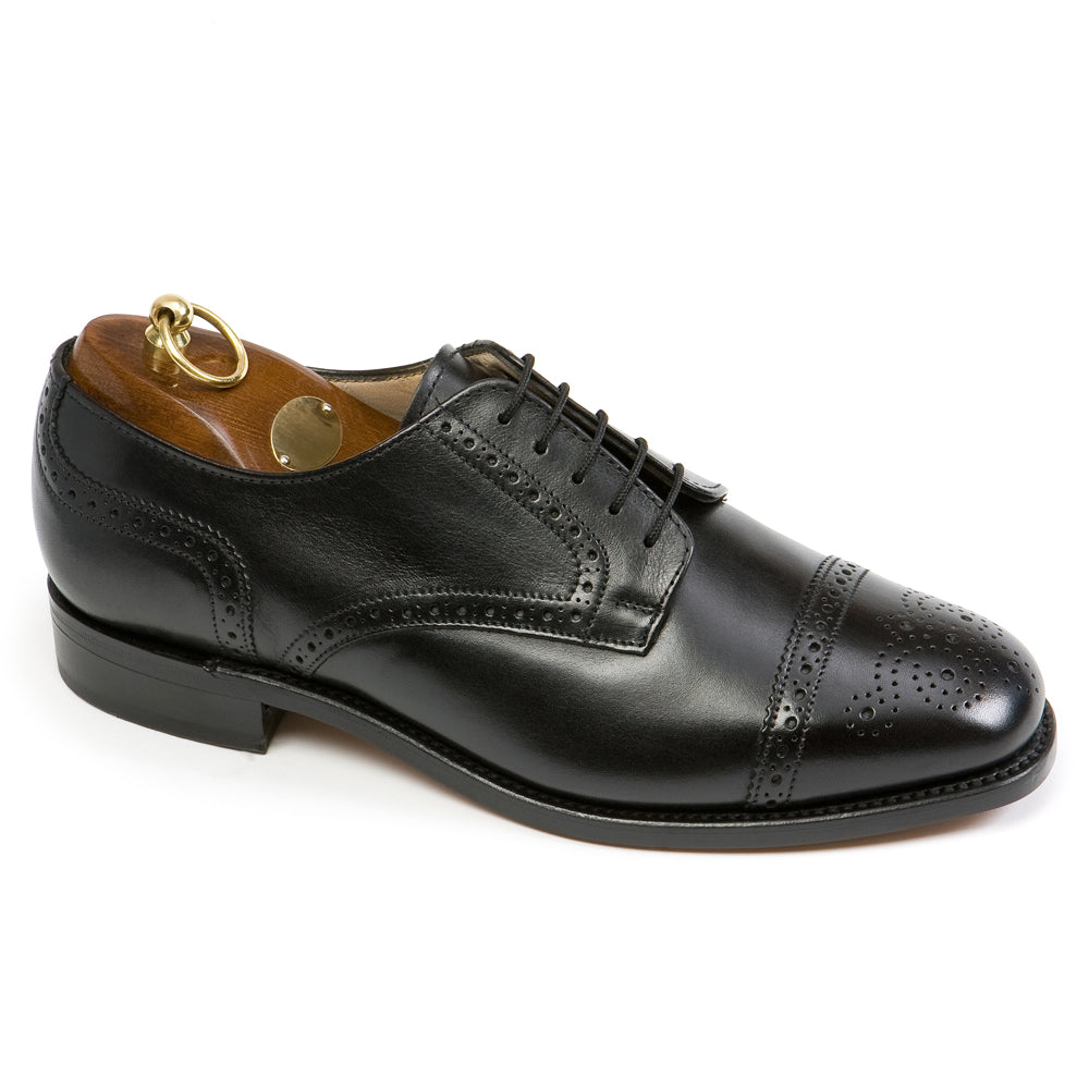 GUILDFORD Extra Wide Black Leather Half Brogue Gibson