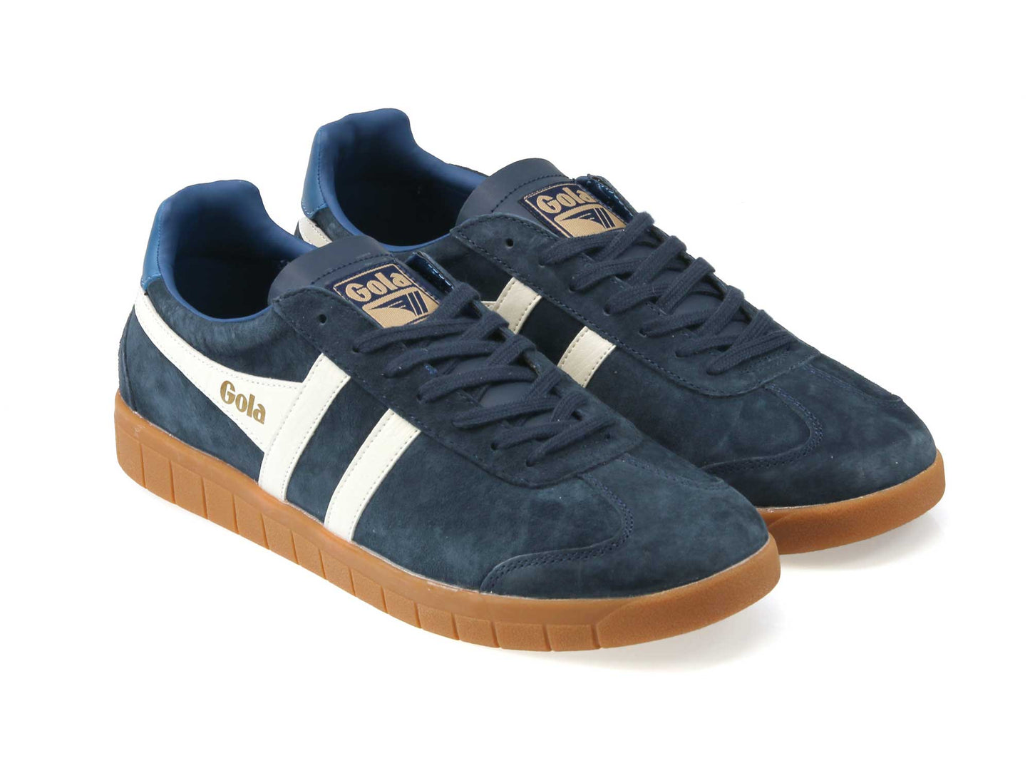 Navy Off white marine lining suede trainer
