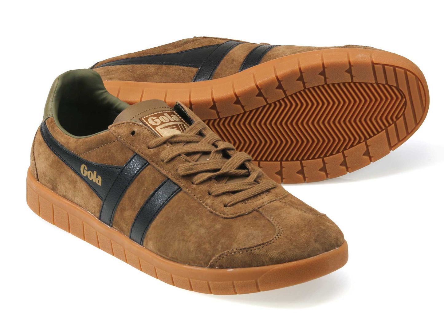 tobacco brown sneaker black stripes