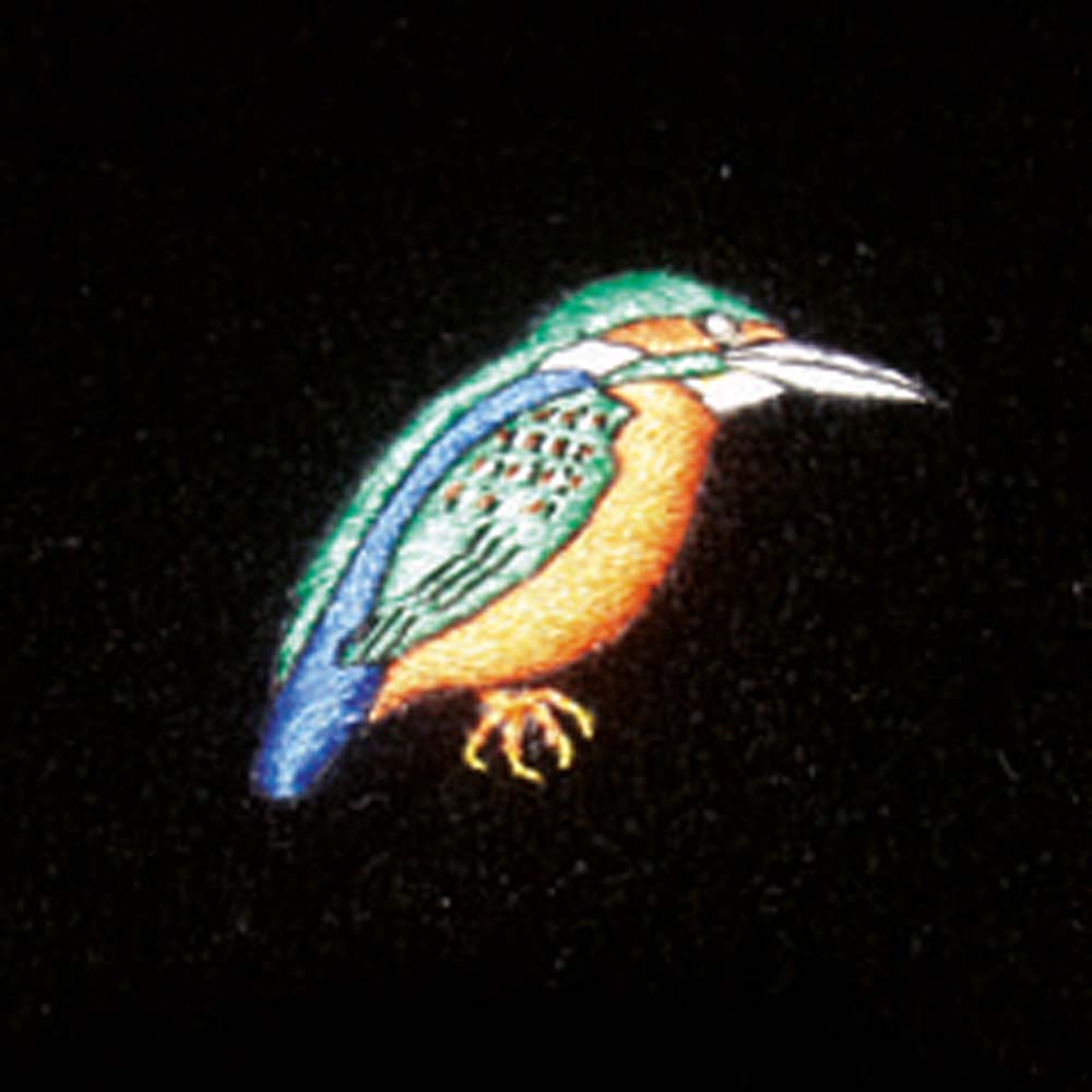 Kingfisher Embroidered Velvet Slipper
