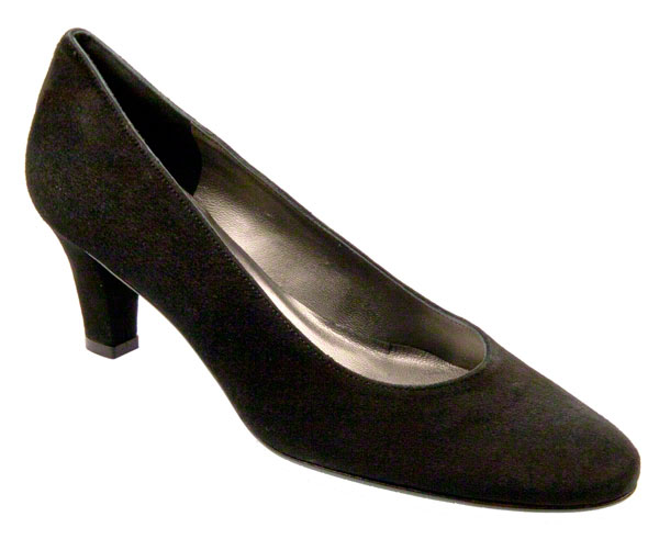 AVELLINO Ladies Black Suede Court Shoe