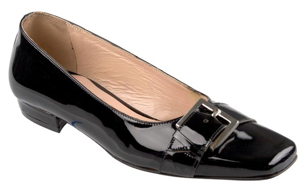 FLORENTINA Ladies Black Patent Court Shoe