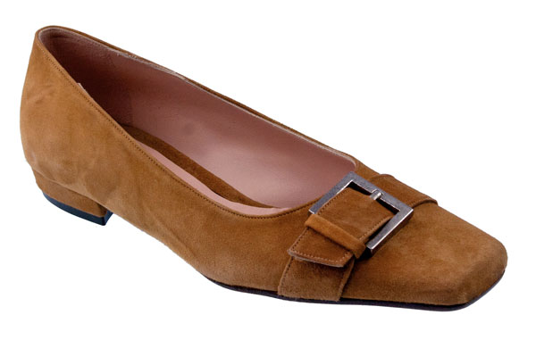 FLORENTINA Ladies Mustard Suede Court Shoe