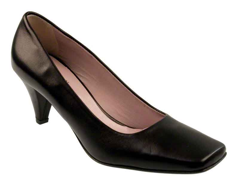 MODENA Black Calf Court Shoe