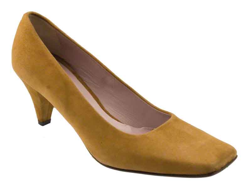 MODENA Camel Suede Court Shoe