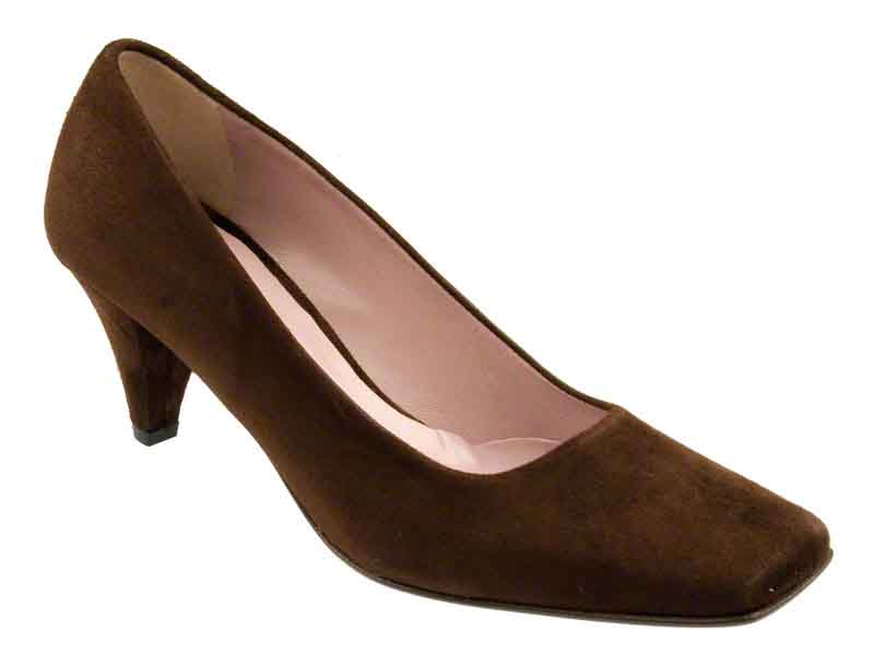 MODENA Chocolate Suede Court Shoe