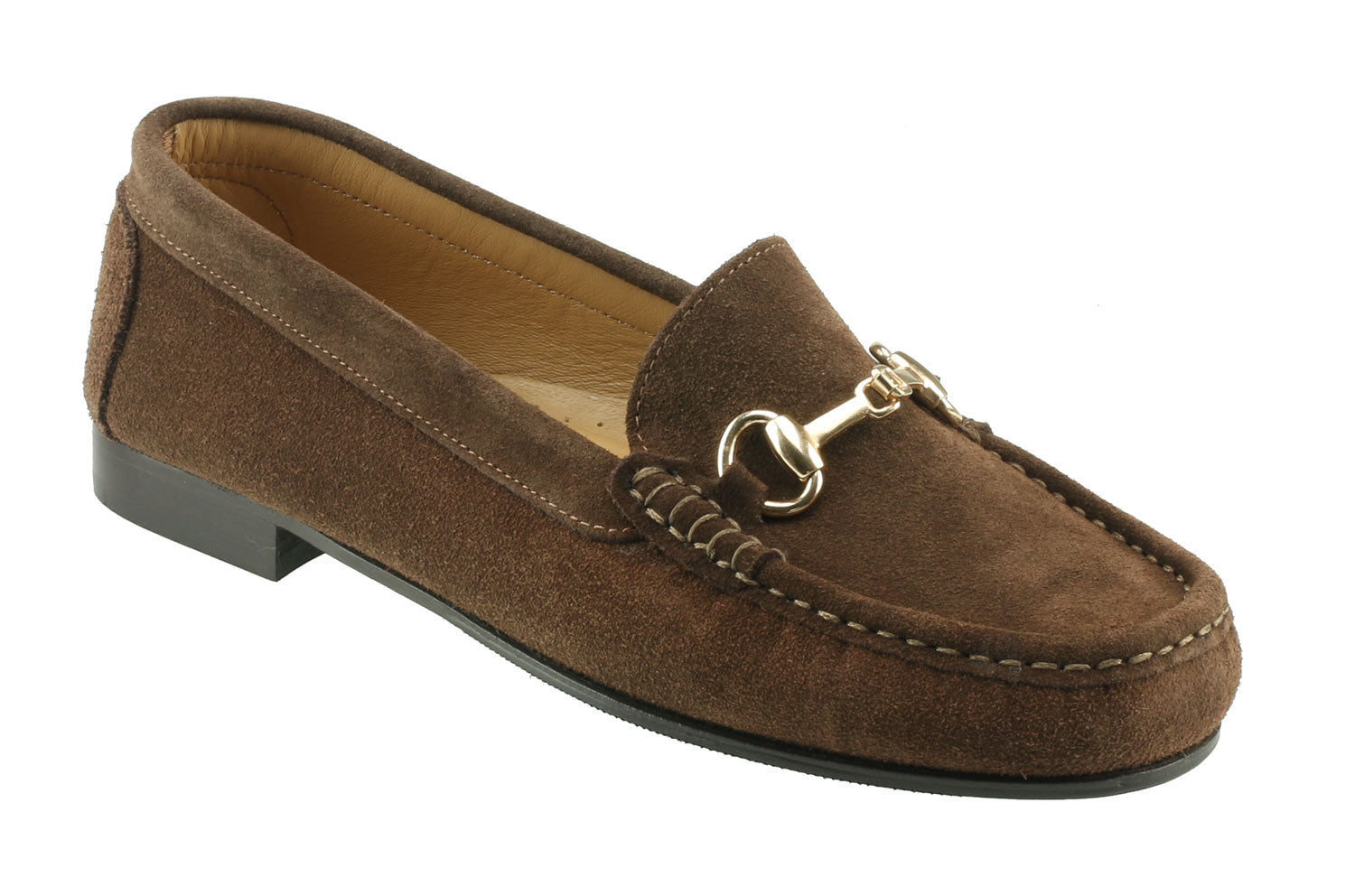 Ortona Ladies Dark Brown Suede Snaffle Loafer