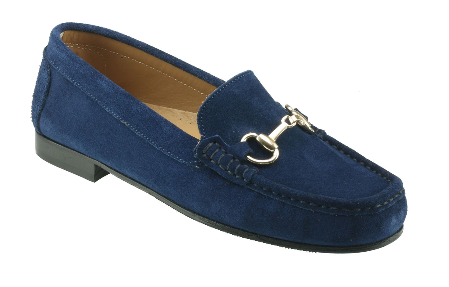 Ortona Ladies Navy Suede Snaffle Loafer