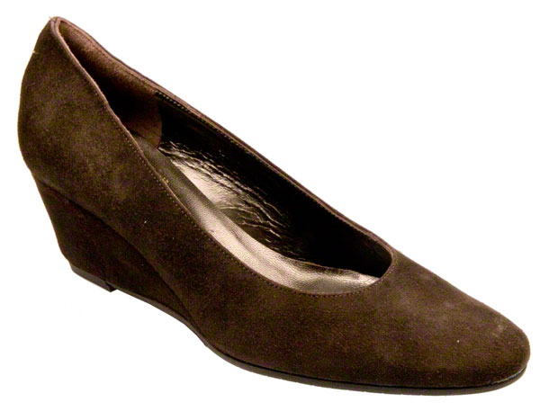 RAVENNA Ladies Brown Suede Wedge Shoe