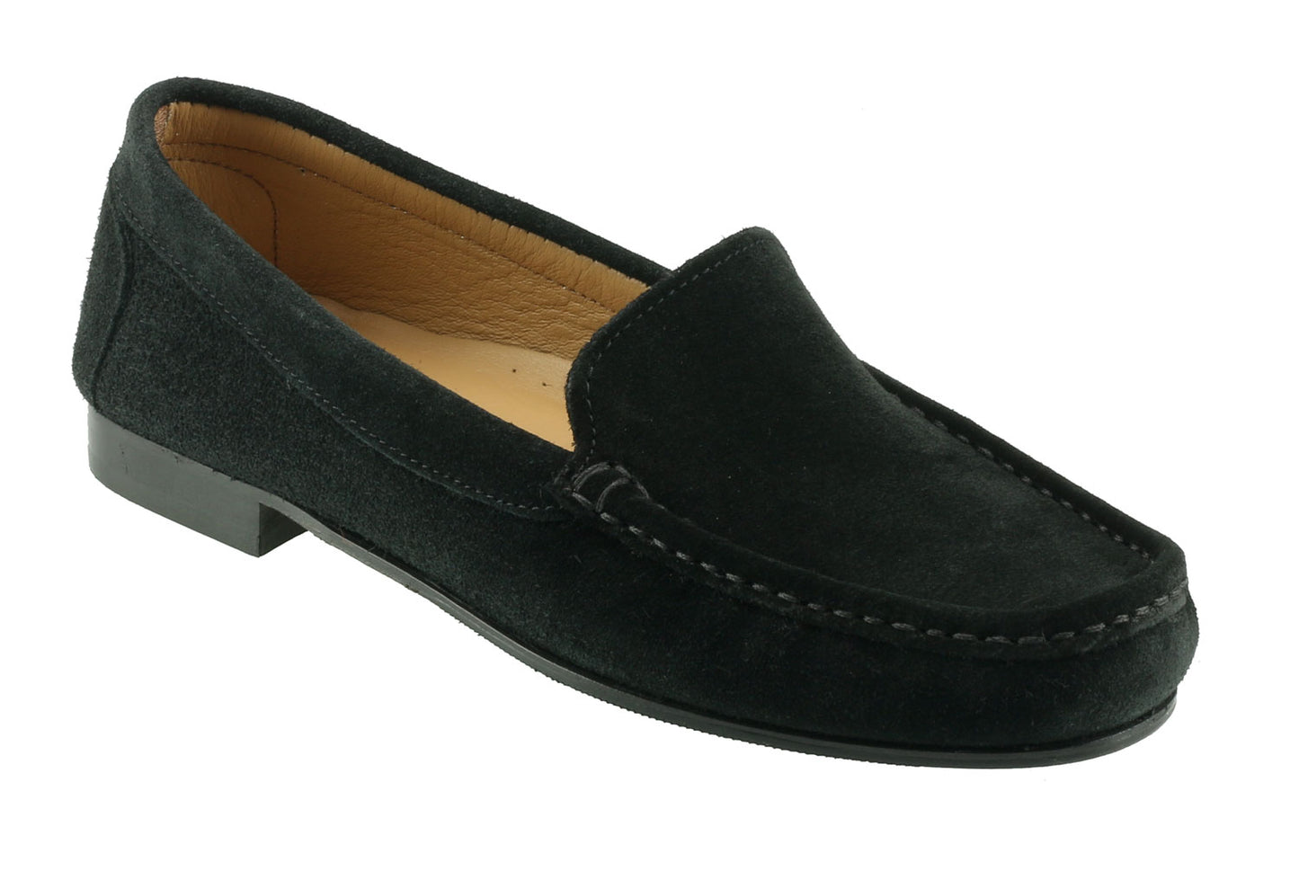 Sibari Ladies Black Suede Italian Loafer