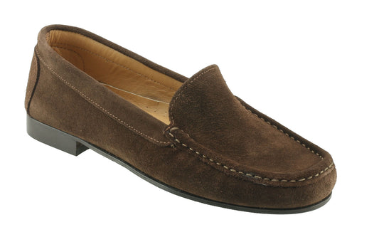 Sibari Ladies Loafer in Chocolate Brown Suede