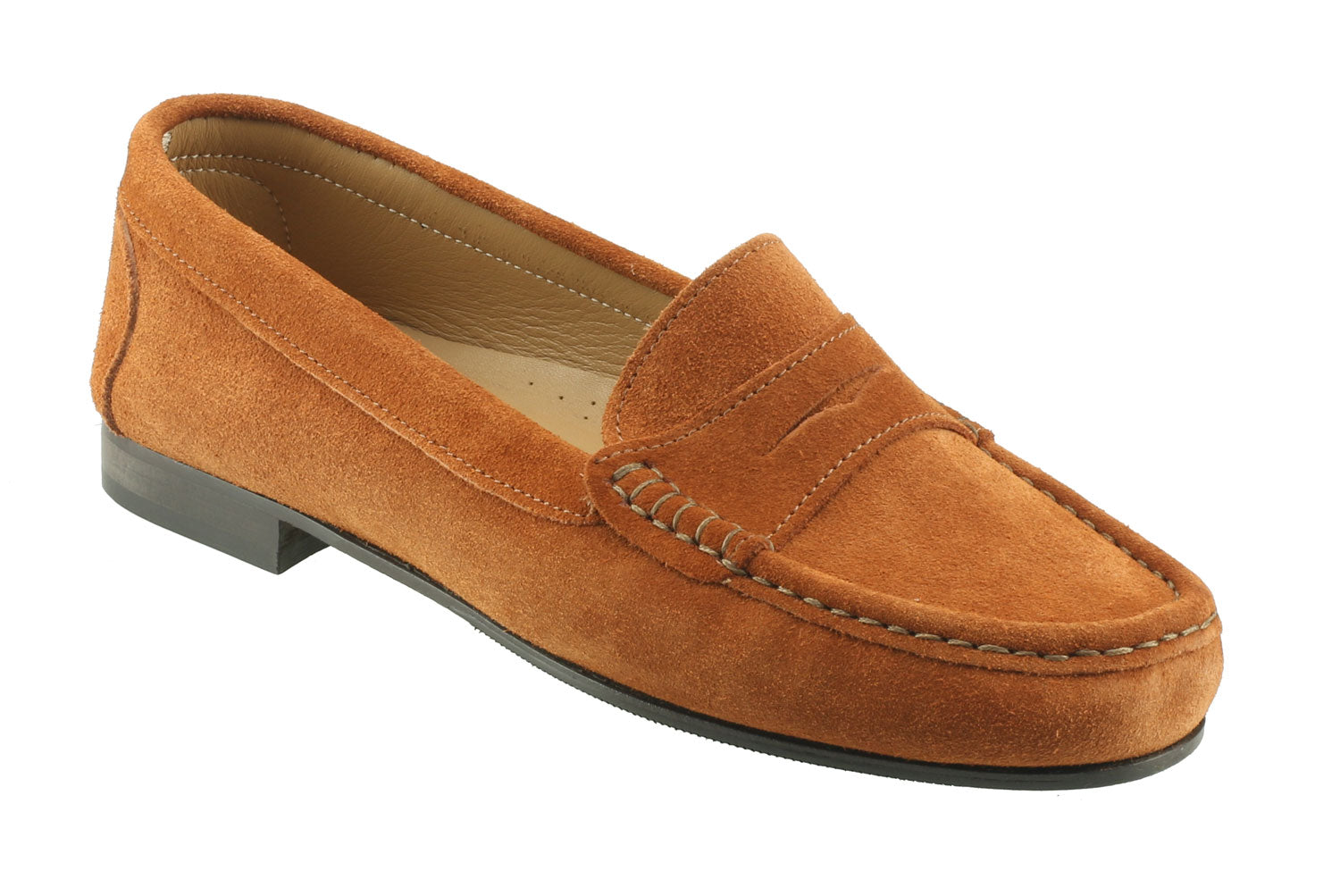 Tivoli Ladies Light Brown Suede Italian Loafer - Main Image