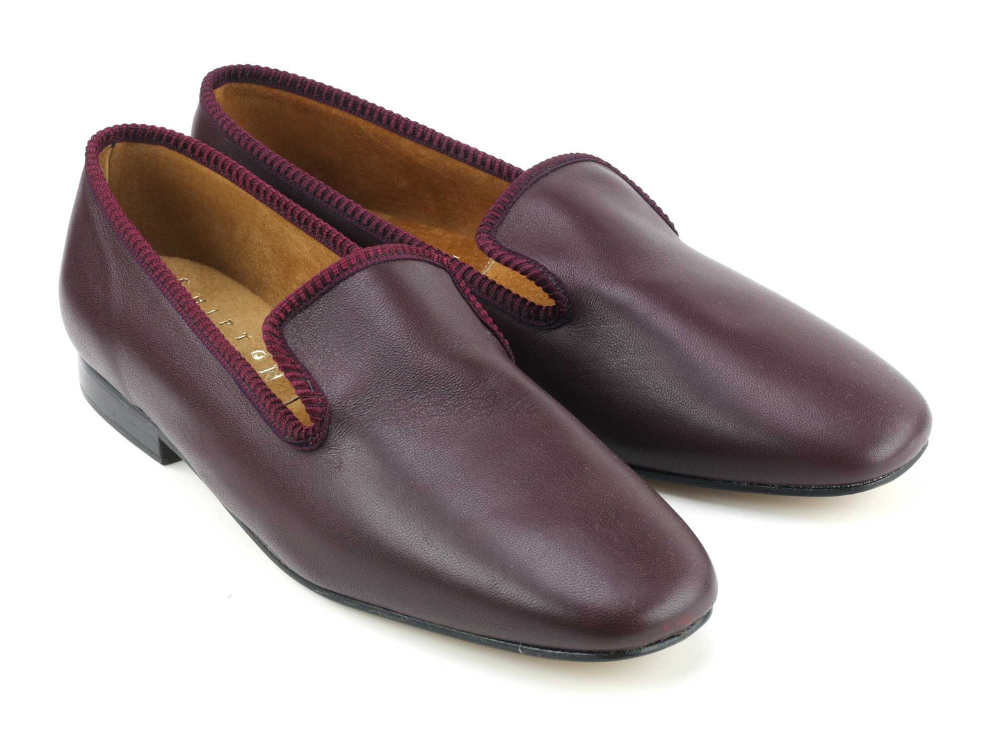 Ladies Wine Leather Slipper - UK 7