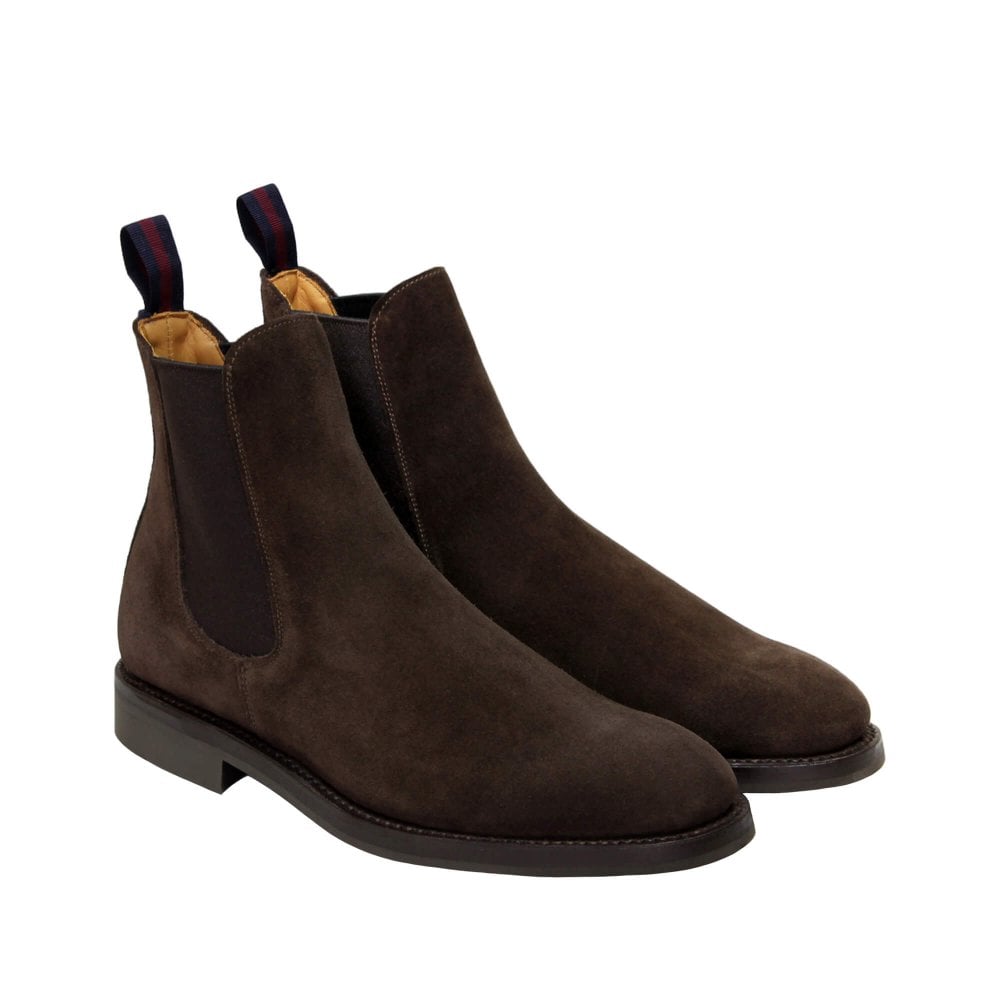Brown Suede Chelsea Boots Mens Mens Pinner Dark Brown Suede