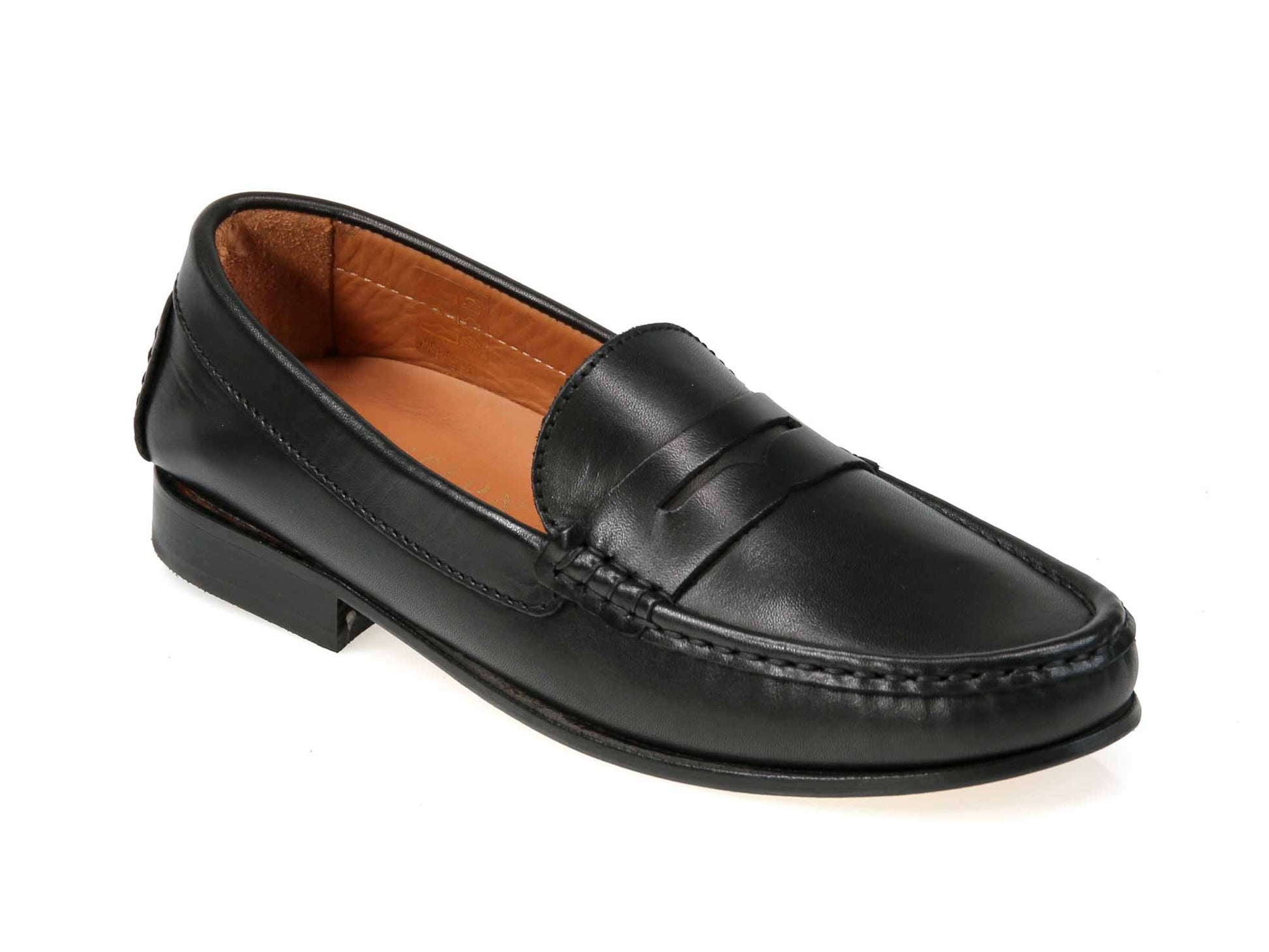 Livia Ladies Black Leather Moccasin Loafer