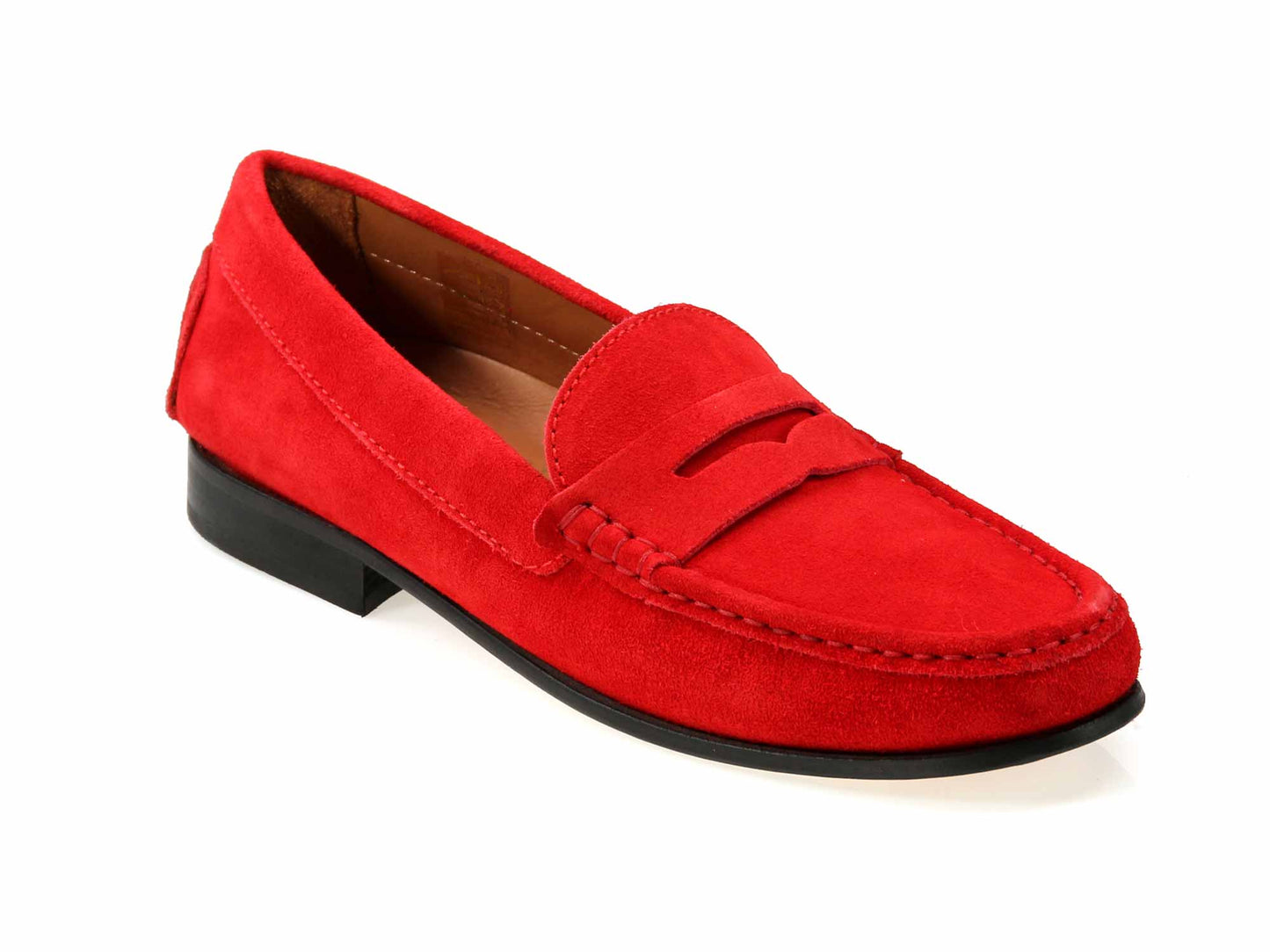 Livia Ladies Red Suede Loafer