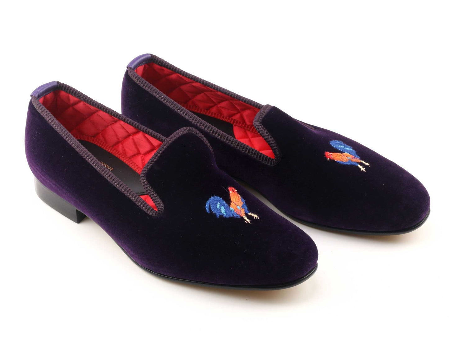 Rooster Embroidered Velvet Slipper - previous commission example