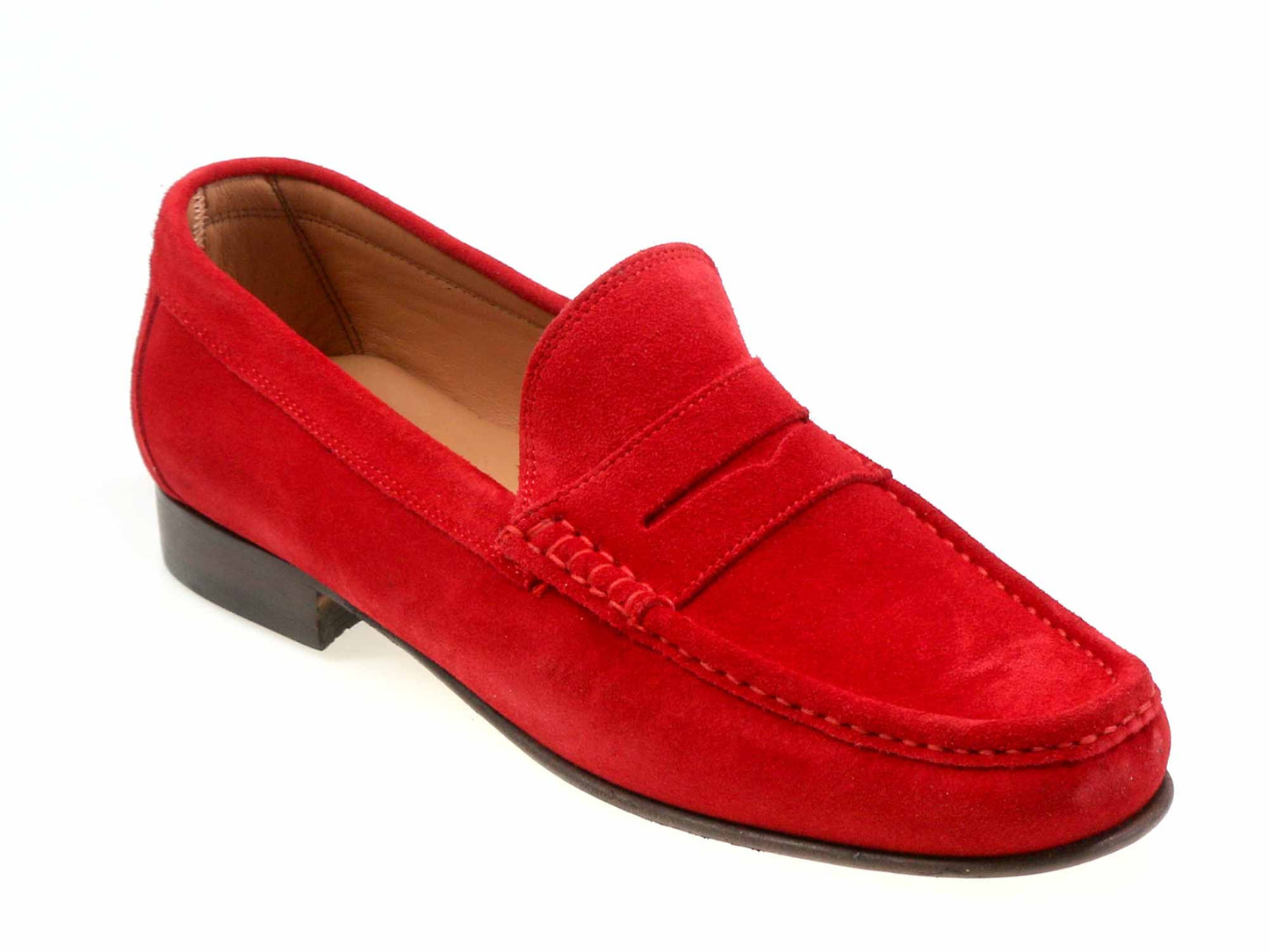 Milan Mens Red Suede Moccasin Loafer