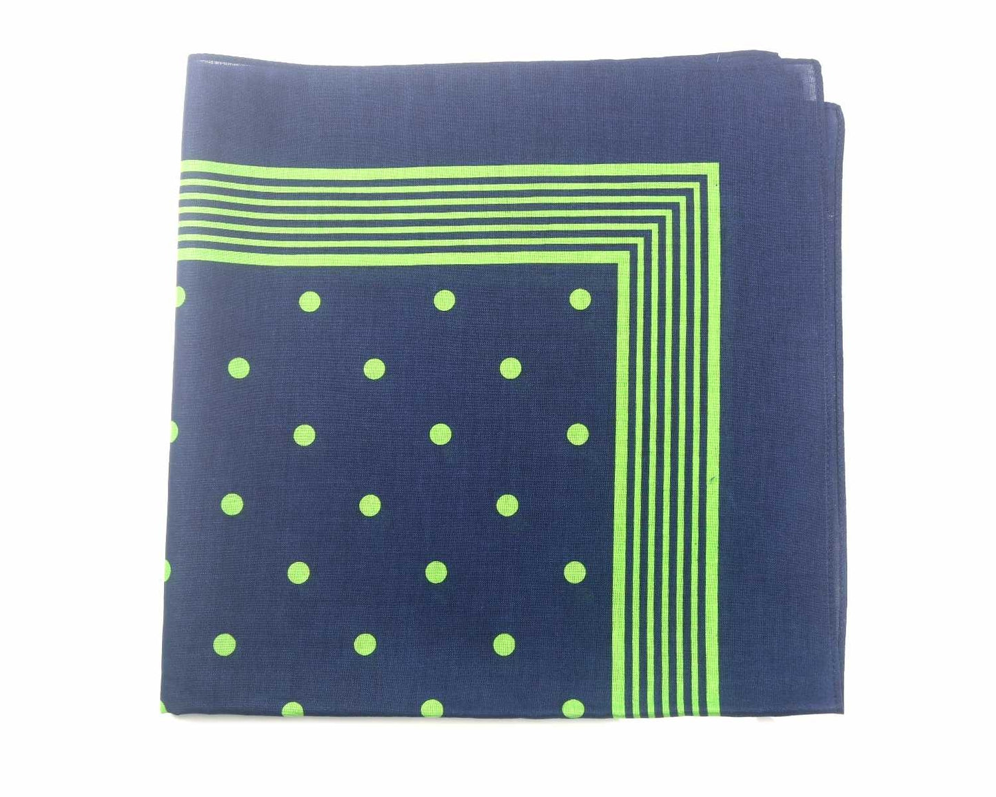 Blue with Green One-Spot Giant Cotton Hankies