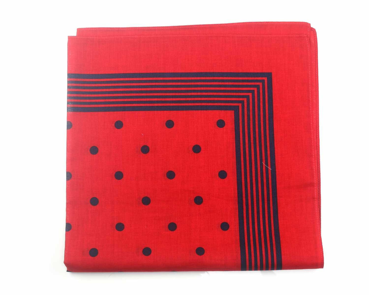 Red with Blue One-Spot Giant Cotton Hankies