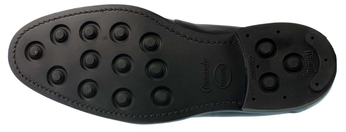 Budapest men's black derby shoe with rubber sole sole