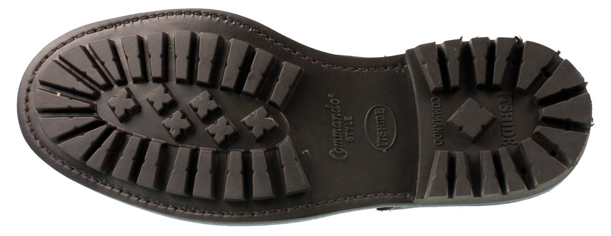 Cheltenham Mens Black Brogue Boot Commando sole