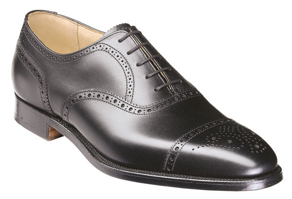 Winchester Mens Black Half Brogue