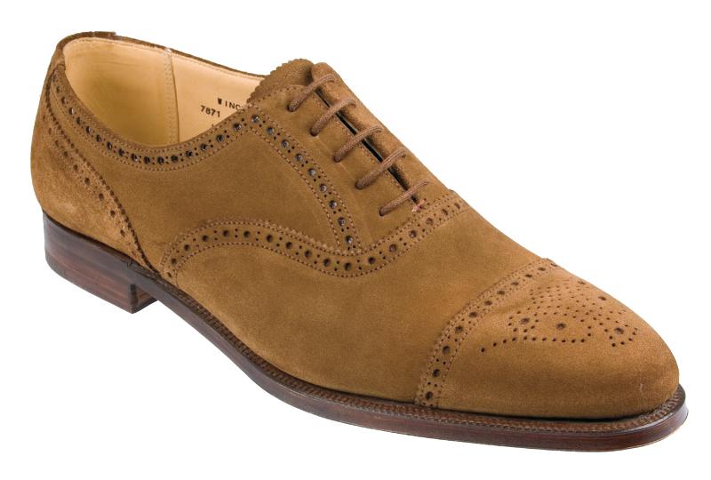 Winchester Mens Light Brown Suede Calf Half Brogue – Shipton Heneage