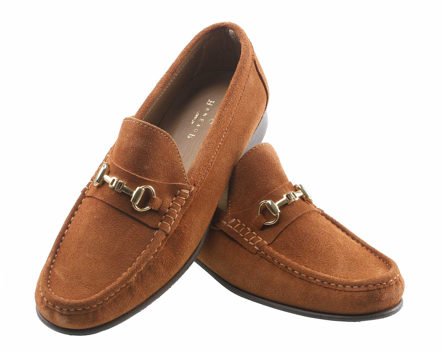 Parma Mens Tobacco Suede Horsebit Snaffle Buckled Loafer