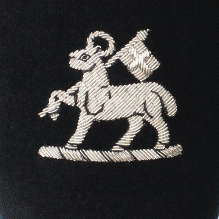 Regimental Velvet Slippers IX close Princess of Wales Regiment