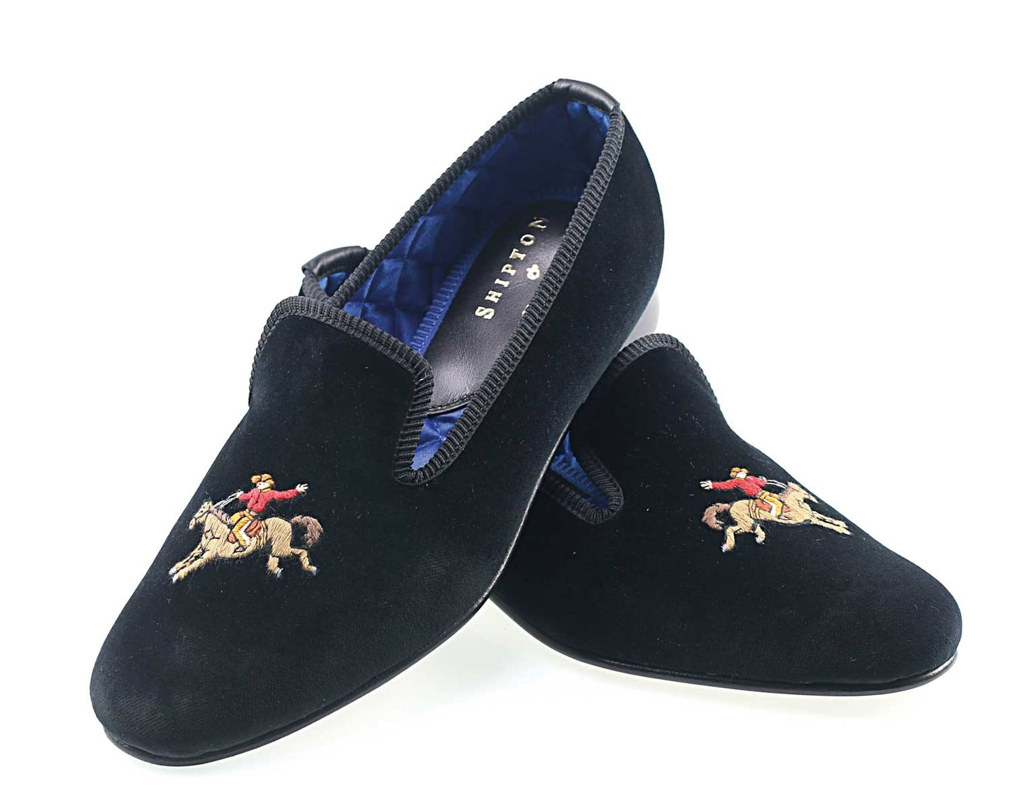 Rodeo Motif Embroidered Velvet Slipper