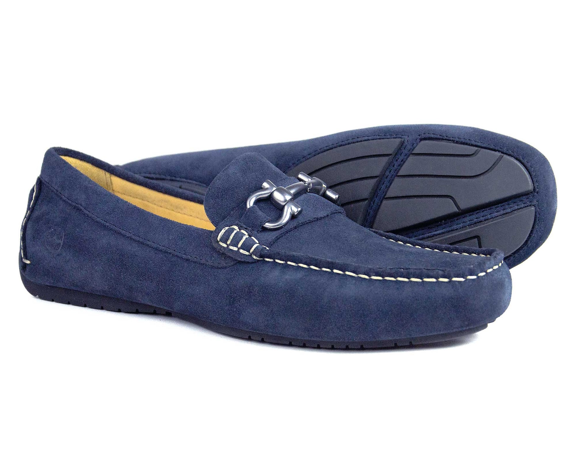 Roma Men's Navy Suede Driving Shoe