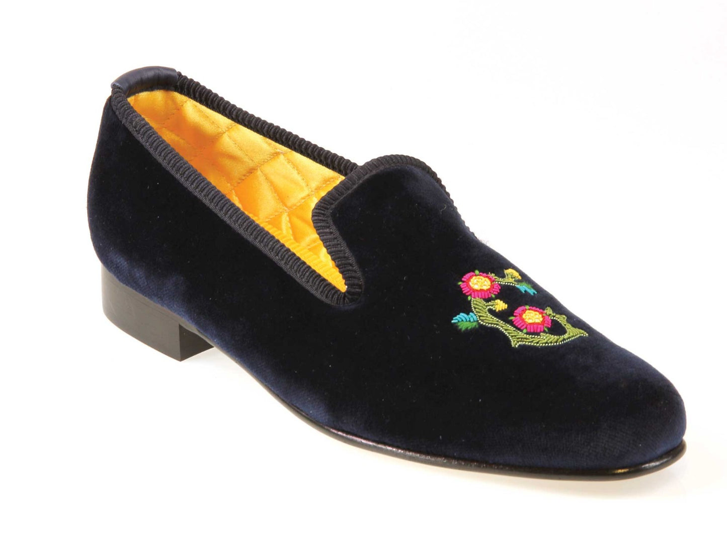 Initialled Monogrammed Velvet Slipper