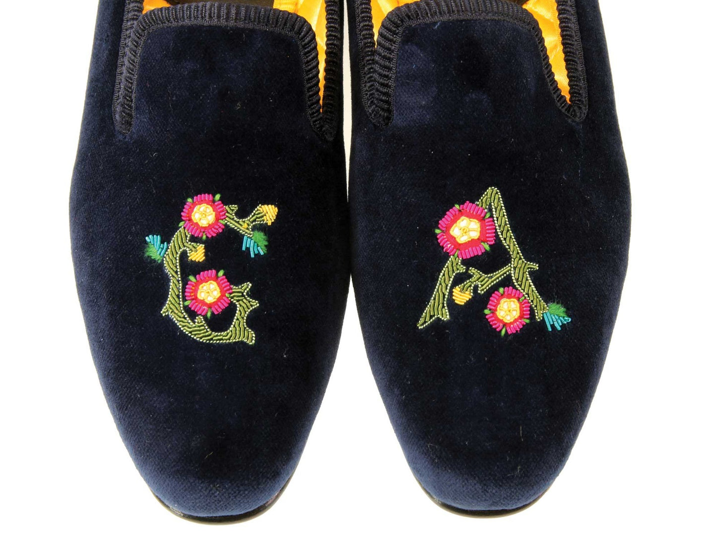 Initialled Monogrammed Velvet Slipper