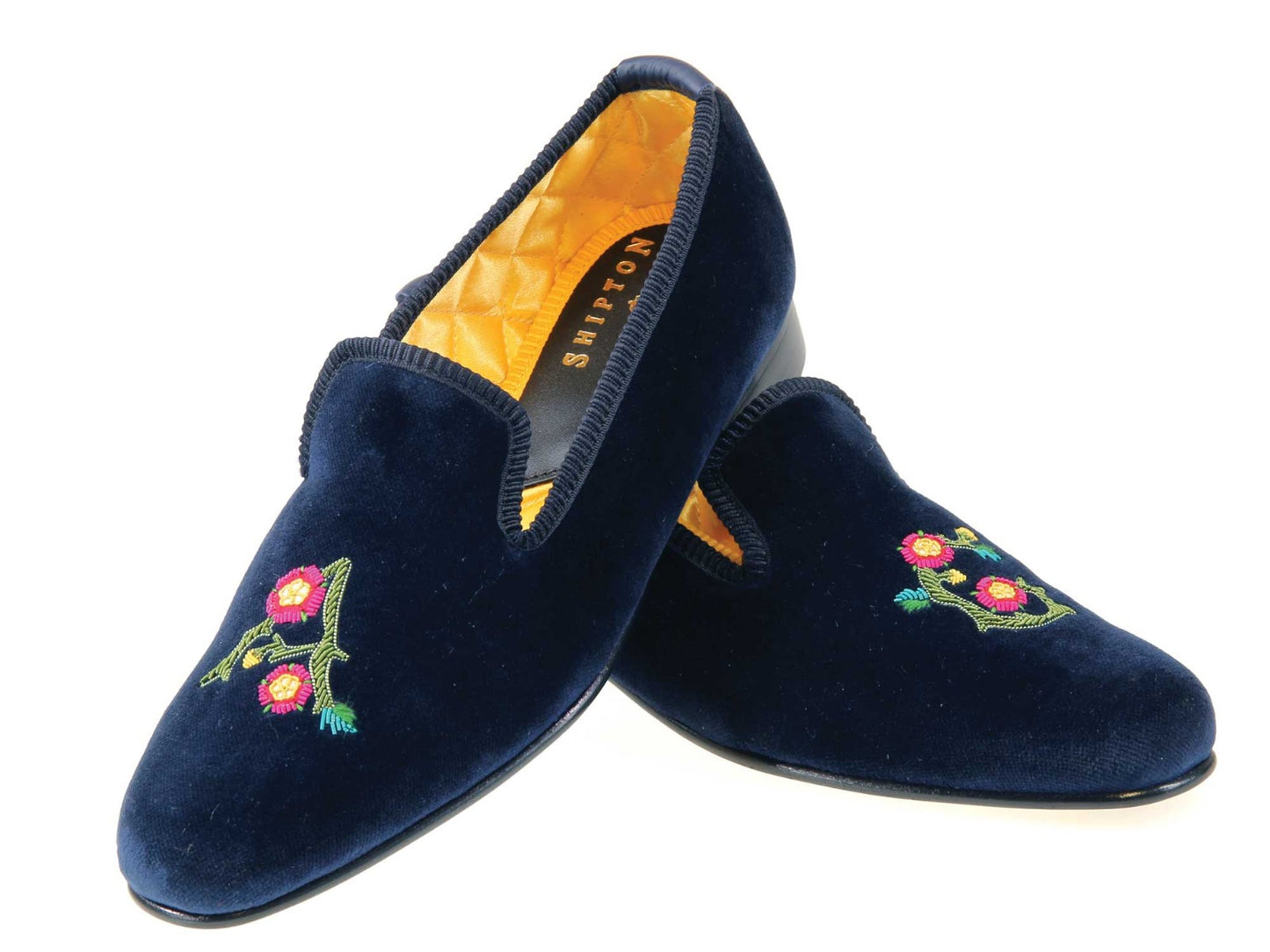 Initialled Monogrammed Velvet Slipper