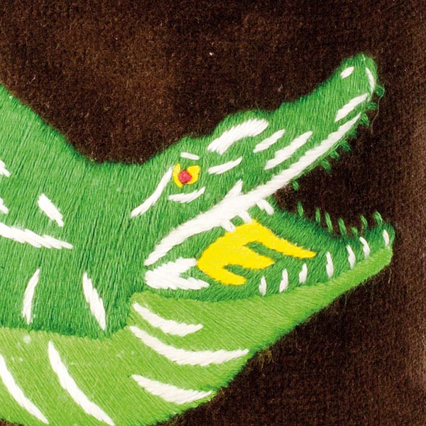 Alligator Embroidered Velvet Slipper