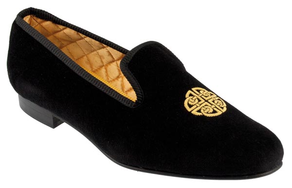 Celtic Knot Embroidered Velvet Slipper