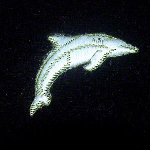 Dolphin Embroidered Velvet Slipper