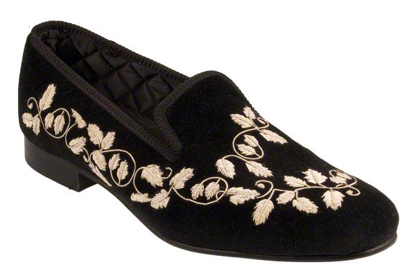 Mens Ivy Embroidered Ablert Slipper Black
