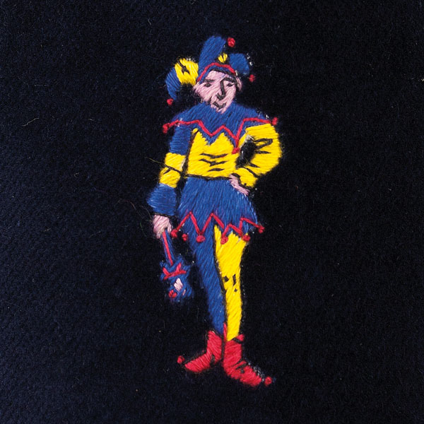 Joker Embroidered Velvet Slipper Close