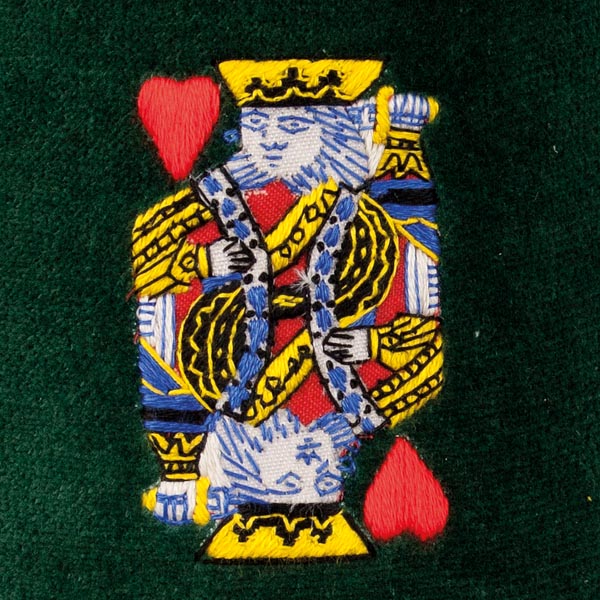 King of Hearts Embroidered Velvet Slipper