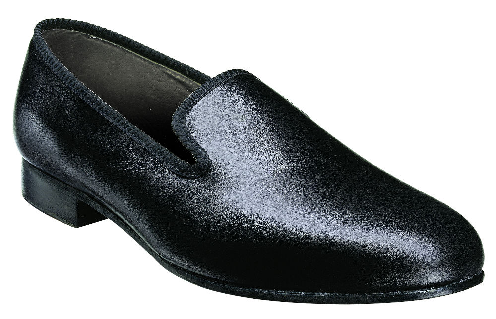 Black Leather Albert Slipper