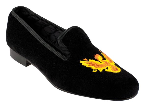 Phoenix Embroidered Velvet Slipper