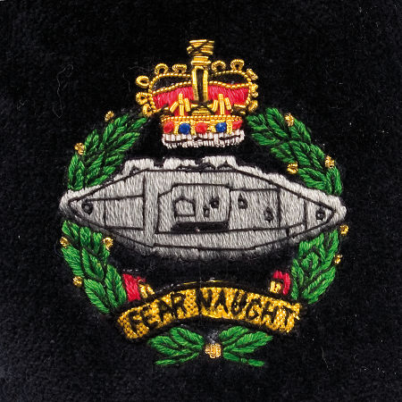 Regimental Velvet Slippers XVI close Royal Tank