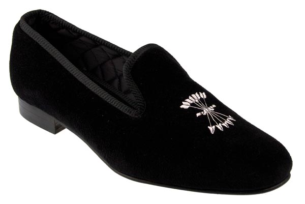 Silver Arrows Embroidered Velvet Slipper