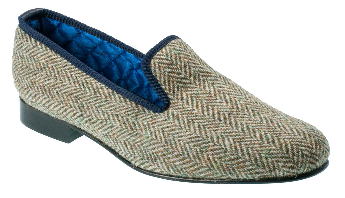 Harris Tweed Slipper - Lovat Tweed