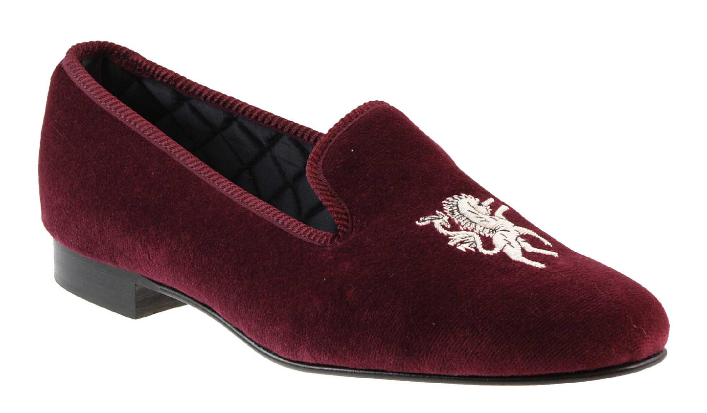 Unicorn Motif Embroidered Velvet Slipper